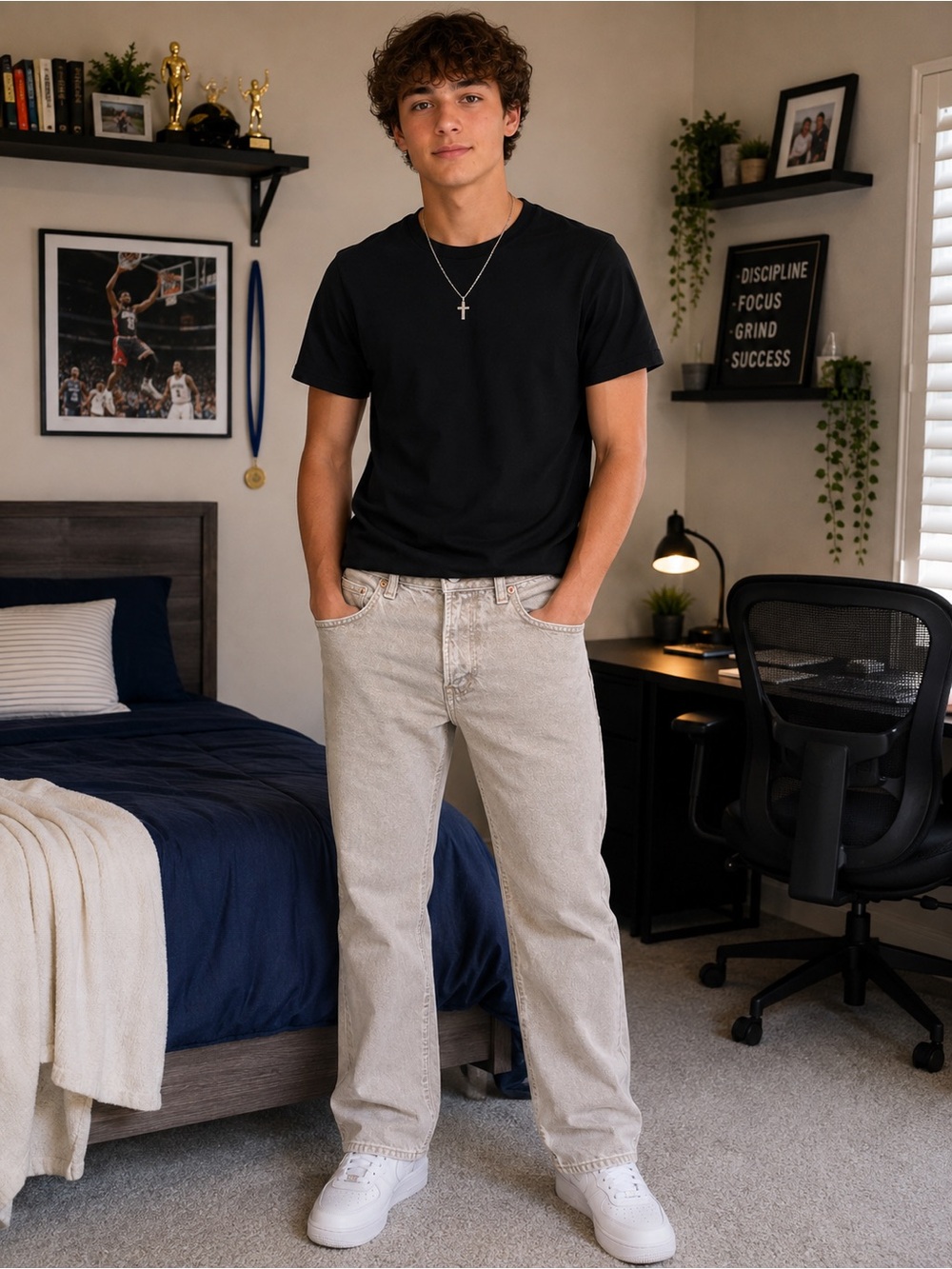 🆕🎉NWT American Eagle Outfitters Men's Slim Straight Jeans in Light Sand
